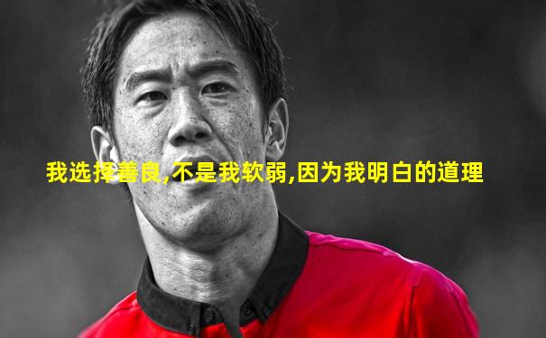 我选择善良,不是我软弱,因为我明白的道理