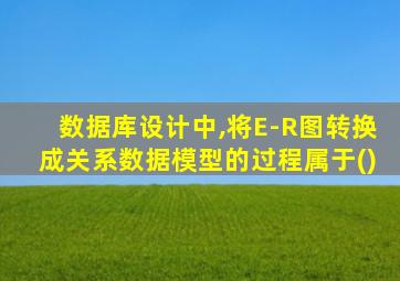 数据库设计中,将E-R图转换成关系数据模型的过程属于()
